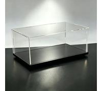 Caja acrílica Caja expositora Transparente de acrílico 25 30 40 45 50 60 cm Altura, Vitrina Antipolvo para Montar para Modelos, Cajas de Almacenamiento plástico(Black Base,55x40x40cm)