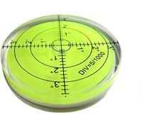 Caja acrílica de burbuja horizontal de alta precisión Bullseye Spirit Bubble Surface Level Inclinómetros redondos para instrumentos de topografía y tribrachs, precisión 15'/2 (verde) 60x12mm