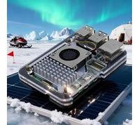 Caja acrílica portátil de 5 capas para Raspberry Pi 5 que ofrece compatibilidad con componentes de refrigeración activa y fácil acceso (negro)