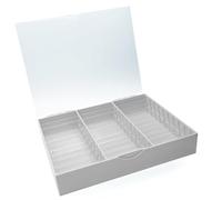 Caja acrílica transparente para mujer, protege y muestra tus uñas postizas, compartimentos ajustables, ligera y fácil de transportar