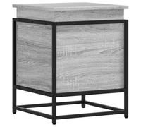 Caja Almacenaje Con Tapa Madera Gris Sonoma 40x40x51,5 cm | Baúl Multiusos, Estructura Metálica Resistente, Uso Como Mesita Auxiliar