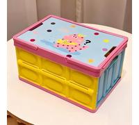 Caja Almacenaje Plastico Baul Almacenaje Exterior Caja de Almacenamiento Plegable de Plástico PP con Tapa Portátil for Dormitorio y Maletero de Coche(Blue)