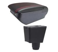 Caja almacenamiento consola central Almacenamiento Para Reposabrazos De Coche Para Renault Para Logan 2 Para Sandero 2(H línea roja 4USB)