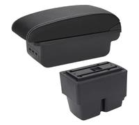 Caja almacenamiento consola central Reposabrazos Para Fiesta 2009 2010 2011 2012 2013 2013 2014 2015 2016 2017 2018(B3 negro blanco 3USB)