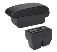 Caja almacenamiento consola central Reposabrazos Para Fiesta MK7 2009 2010 2011 2012 2013 2014 2015 2016 2017(C3 Negro blanco SIN USB)