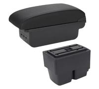 Caja almacenamiento consola central Reposabrazos Para Fiesta MK7 2009 2010 2011 2012 2013 2014 2015 2016 2017(B2 Línea negra 3USB)