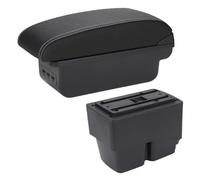 Caja almacenamiento consola central Reposabrazos Para Fiesta MK7 2009 2010 2011 2012 2013 2014 2015 2016 2017(B3 negro blanco 3USB)