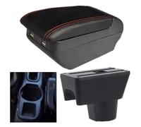 Caja Almacenamiento Para D&acia Para Duster 2 2010-2015 Caja De Almacenamiento De Consola Central Portavasos Giratorio Elevado USB(H1 Red Line 4 Usb)