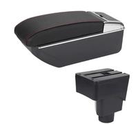 Caja Almacenamiento Para FORD Para EcoSport 2013-2018 Reposabrazos Caja Detalles Del Interior Del Coche Accesorios De Modernización Caja De Almacenamiento PYPFQUMQGR(D1 Black red No USB)