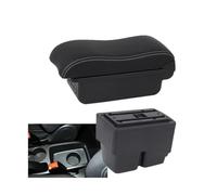 Caja Almacenamiento Para Ford Para Fiesta Para Fiesta MK7 2010 09-17 Accesorios Interiores Para El Automóvil Caja Para Apoyabrazos Del Automóvil(B3 white line 3USB)