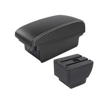 Caja Almacenamiento Para MAZDA 2 Para Demio Caja De Reposabrazos Automóvil Piezas Modernización Caja De Almacenamiento Detalles De Piezas Interiores Con USB Caja Reposabrazos(B3 Black white 3 USB)