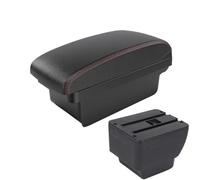 Caja Almacenamiento Para MAZDA 2 Para Demio Caja De Reposabrazos Automóvil Piezas Modernización Caja De Almacenamiento Detalles De Piezas Interiores Con USB Caja Reposabrazos(A1 Black red NO USB)