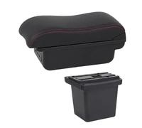 Caja Almacenamiento Para Toyota Para Corolla Para Verso Reposabrazos Caja Almacenamiento For El Coche Piezas Actualización Detalles Interiores Soporte USB PYPFQUMQGR(B-Black red line)