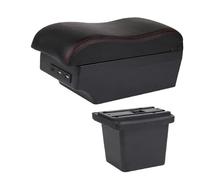 Caja Almacenamiento Para Toyota Para Corolla Para Verso Reposabrazos Caja Almacenamiento For El Coche Piezas Actualización Detalles Interiores Soporte USB PYPFQUMQGR(C-Black red line)