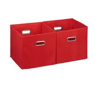 Caja almacenamiento Plegable Cesta tela 27 L roja cuadrada 12 piezas