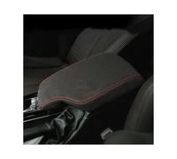 Caja Almacenamiento Reposabrazos Caja Reposabrazos Para Consola Central Cubierta Protectora Cuero Accesorios Embellecedores Para BMW F30 F31 3 Series 2013-2019(Suede Red Thread,Left Hand-drive)