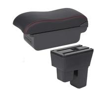 Caja Almacenamiento Reposabrazos For Coche Para Fit Para Jazz 2 2009 2010 2011 2012 2013 Detalles Interiores De La Caja Almacenamiento Piezas De Actualización Caja Reposabrazos(B1 Black red 3USB)