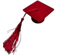 Caja Anillo Caja de anillo con forma de sombrero de Doctor, pendientes personalizados, almacenamiento de joyería, embalaje de regalo de graduación, propuesta, organizador de caja de anillo(Red)