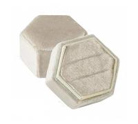 Caja anillo Caja de franela hexagonal for anillos, con lunares coloridos, for exhibir joyas en bodas y confesiones Caja anillo compromiso