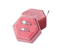 Caja anillo Caja de franela hexagonal for anillos, con lunares coloridos, for exhibir joyas, ideal for bodas, confesiones y presentaciones Caja anillo compromiso(Color 13)