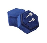 Caja anillo Caja de franela hexagonal for anillos, con lunares coloridos, for exhibir joyas, ideal for bodas, confesiones y presentaciones Caja anillo compromiso(Color 11)
