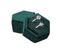 Caja anillo Caja de franela hexagonal for anillos, con lunares coloridos, for exhibir joyas, ideal for bodas, confesiones y presentaciones Caja anillo compromiso(Color 08)