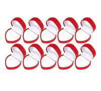 Caja Anillo Caja de joyería con forma de corazón rojo de terciopelo, estuche for anillo, expositor de pendientes, cajas de soporte, organizador de joyería, estuche for anillo de boda, 1/10 Uds.(10pcs)