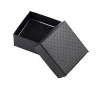 Caja Anillo Caja de joyería negra de 7 x 7 cm for exhibir collares, pulseras, pendientes y anillos.
