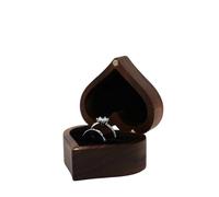 Caja anillo Joyero De Madera En Forma Corazón, Ideal For Bodas, Organizador Joyas, Pendientes, Anillos Y Collares Caja anillo compromiso(Color 05,NAME ENGRAVING)