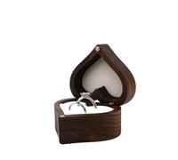 Caja anillo Joyero De Madera En Forma Corazón, Ideal For Bodas, Organizador Joyas, Pendientes, Anillos Y Collares Caja anillo compromiso(Color 07,NAME ENGRAVING)