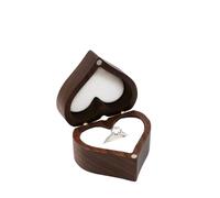 Caja anillo Joyero De Madera En Forma Corazón, Ideal For Bodas, Organizador Joyas, Pendientes, Anillos Y Collares Caja anillo compromiso(Color 04,NAME ENGRAVING)