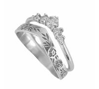 Caja Anillos anillo dedo color sólido de V guirnalda que coinciden con las mujeres conjunto regalo de boda mujeres conjunto caja juguetes joyería, 6, Zinc alloy, Sin piedras preciosas