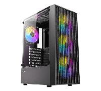 caja antec ax27 argb atx negro 4xvent 120mm 2xusb sn fuente