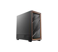 Antec Flux SE Silent PC Case, paneles laterales de espuma amortiguadores de sonido para un funcionamiento silencioso, panel frontal de madera de nogal, 5 ventiladores PWM, USB tipo C, soporte de