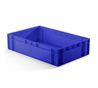 Caja apilable de formato europeo, paredes y suelo cerrados - LxBxH 600 x 400 x 145 mm - azul, 5 unidades - Caja apilable Euronorm - Caja apilable Euronorm - Caja apilable de plástico contenedor de