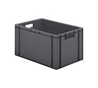 Caja apilable de Formato Europeo, Paredes y Suelo Cerrados LxBxH 600 x 400 x 320 mm Gris, 5 Unidades Caja apilable Euronorm Caja apilable Euronorm Caja apilable de plástico