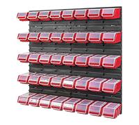 Caja Apilable de Pared - 772 x 780 mm - Sistema de Almacenamiento Con 40 Unidades Cajas Con Tapa - Estantería de Almacenamiento