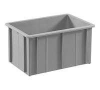 mauser Caja apilable de polietileno con nervaduras de refuerzo exteriores, capacidad 37 l, gris