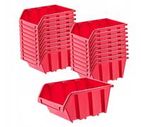 Caja apilable de taller KADAX, de plástico PP, 195 x 120 mm, roja, 20 piezas