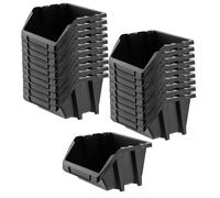 Caja apilable de taller KADAX, cajas de almacenamiento (rojo, juego de 20 - 2...