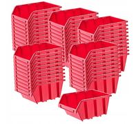 KADAX Gavetas Apilables y Modulares de Plastico para Herramientas, Cajas Organizadoras de Almacenaje, Cajas de Almacenamiento (Rojo: 50, 155 x 100 mm)
