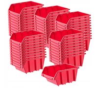 KADAX Gavetas Apilables y Modulares de Plastico para Herramientas, Cajas Organizadoras de Almacenaje, Cajas de Almacenamiento (Rojo: 50, 155 x 100 mm)