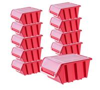 Caja apilable KADAX con tapa, de plástico PP, negro, 20 piezas, 155 x 100 mm
