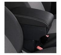 Caja Apoyabrazos Reposabrazos para Caddy 5 2024 Compartimento Central con Interfaz USB Caja Reposabrazos Coche(C-Black White Line)