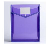Caja Archivador 2 carpetas de archivo A4 transparentes con cierre a presión, impermeables, de PVC, organizador de escritorio, caja de almacenamiento de papel, suministros de oficina(Purple vertical)