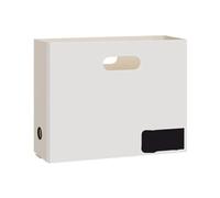 Caja Archivador Caja de plástico for archivos de regalo, 2 unidades, gran capacidad, plegable, tamaño A4, caja de almacenamiento, suministros de papelería, organizador de escritorio plegable(White)