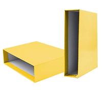 Caja archivador liderpapel de palanca carton din-a4 documenta lomo 75mm color amarillo - CZ26