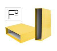 Caja archivador liderpapel de palanca carton folio documenta lomo 75mm color amarillo - CZ18