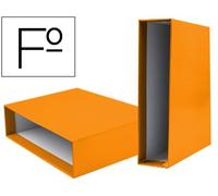 Caja archivador liderpapel de palanca carton folio documenta lomo 75mm color naranja - CZ20