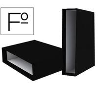 Caja archivador liderpapel de palanca carton folio documenta lomo 75mm color negro - CZ14